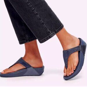 Fitflop Wobbelboard Rhinestone Sandal Crystal Thong Size 8 Flip Flop Orthotic